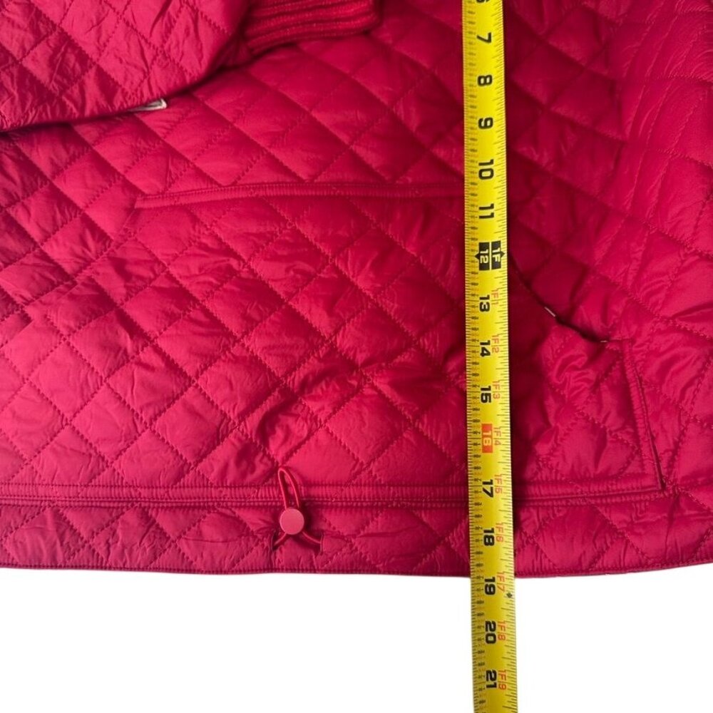 DESIGUAL Red Quilted Padded Hoodie With Patches Cropped Sz M NWT Puffer Pullover - Picture 12 of 12